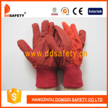 Red Cotton Drill Polka DOT Work Glove Dcd202